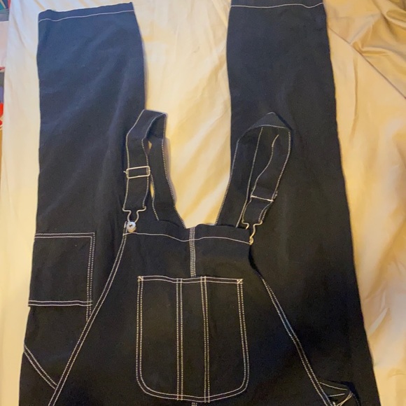 Forever 21 Other - Men’s Black Overalls with White Stitching